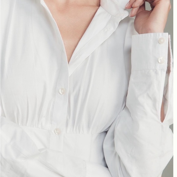 Maeve Long Sleeve Cinched Button Down - Picture 2 of 3